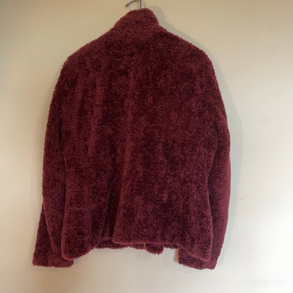 Pendleton Fuzzy Full Zip Jacket Size Large Maroon - image 3